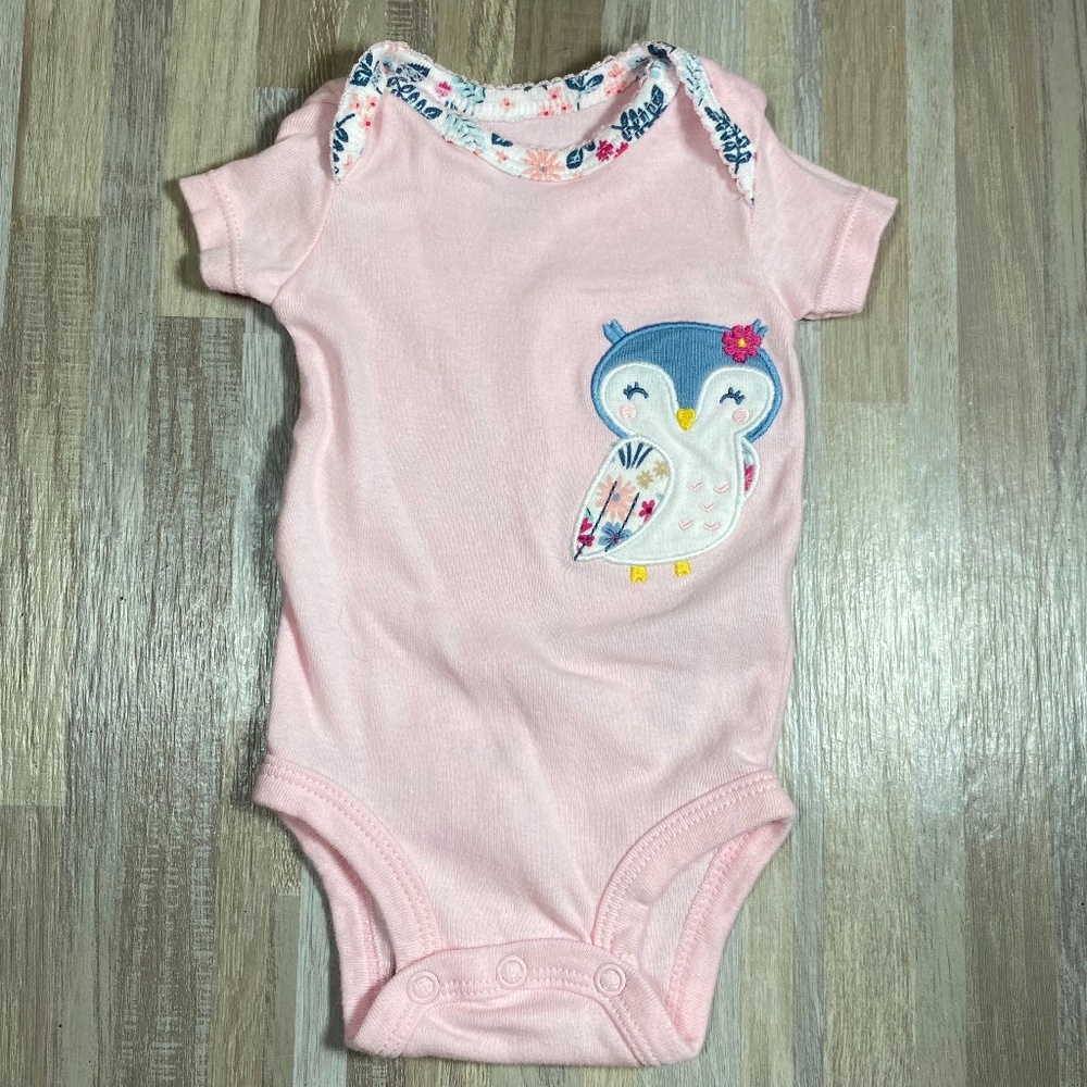 Carters Pink with Owl Short Sleeve Onesie